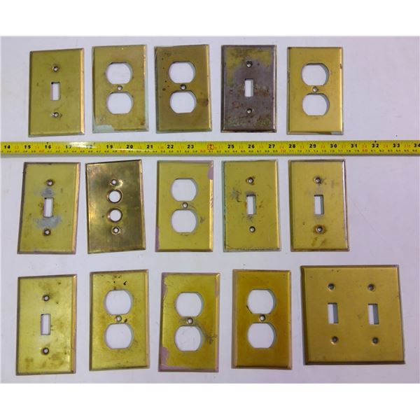 Lot of 15 Brass Plated Light Switch/Plug Covers