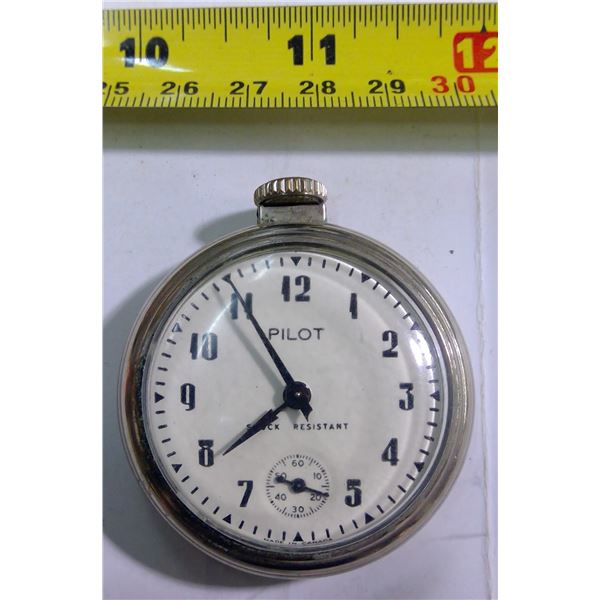 "Pilot" Windup Pocket Watch Working