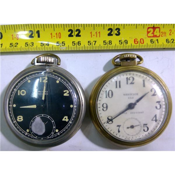 2 Wind-up Westclox Pocket Watches - As is