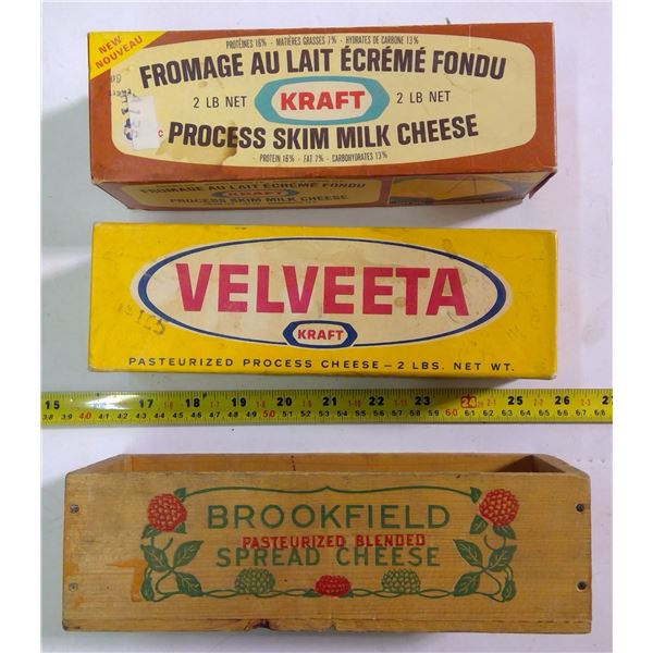 Brookfield Wood Cheesebox, Velveeta & Karft 2lb Cheeseboxes