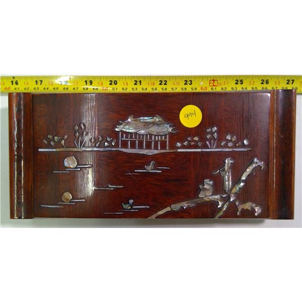 Oriental Lacquered Jewellery Box with Abalone Inlay