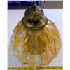 Image 3 : Vintage Gold Glass Light Fixture - some paint flaking