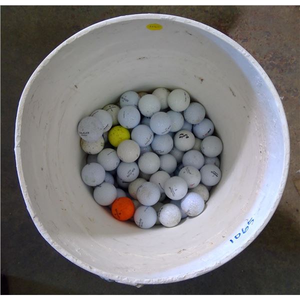 Large Lot of Used Golf Balls in Pail