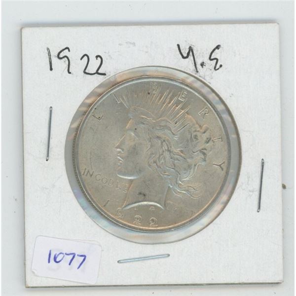 1922 PEACE SILVER DOLLAR 27 GRAMS