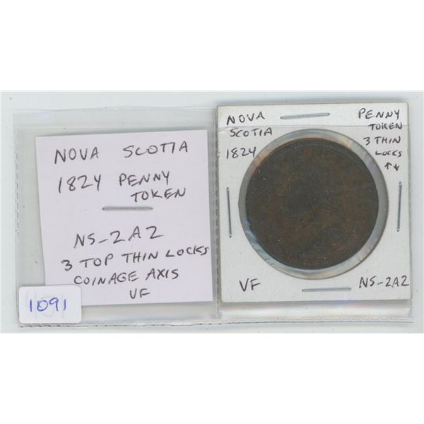 1824 Canadian Penny Token NS2A2