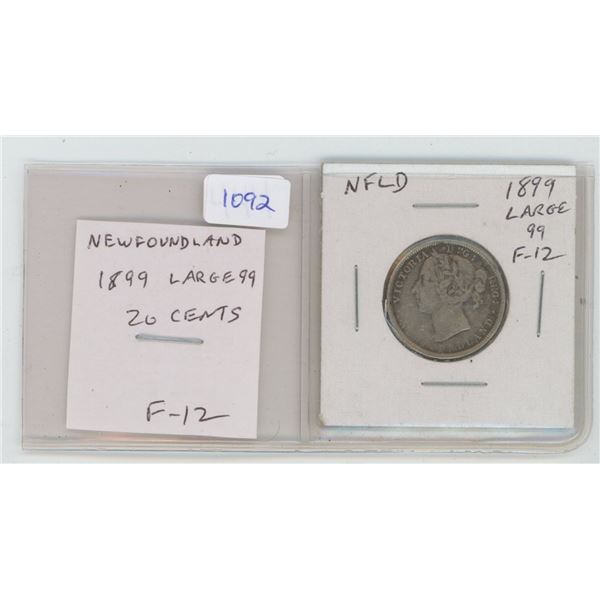 1899 Canadian 20c Coin F12