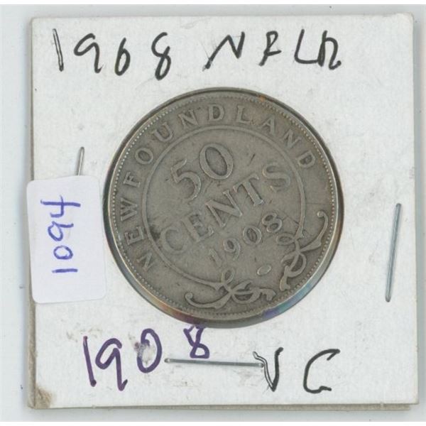 1908 Canadian 50C Piece