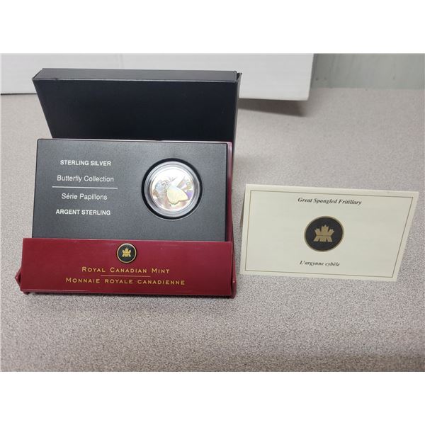 2006 Sterling silver butterfly collection coin - Fritillary