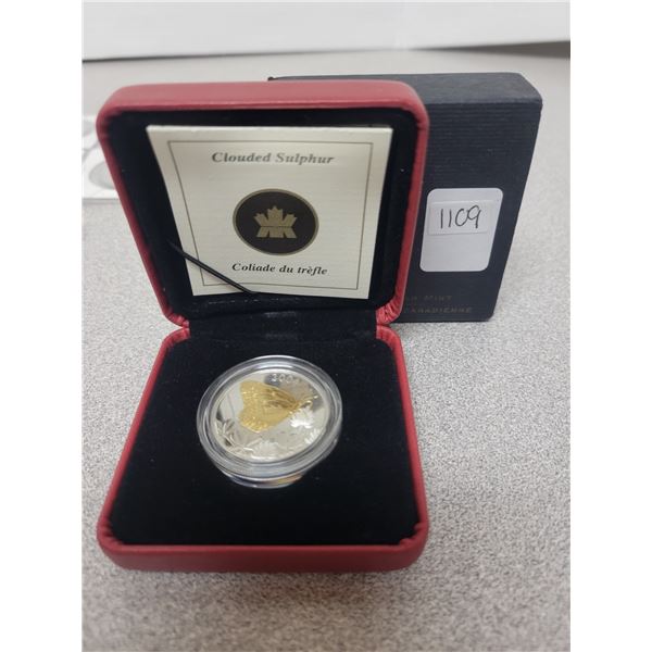 2004 Sterling silver butterfly collection coin - Clouded Sulphur