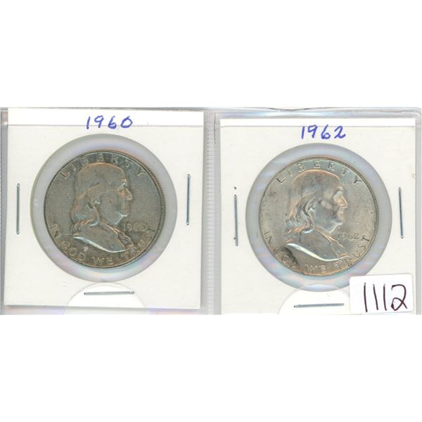 1960 & 1962 U.S.A. half dollars - .900 silver