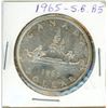 Image 1 : 1965 Canadian silver dollar - sm beads, blunt 5