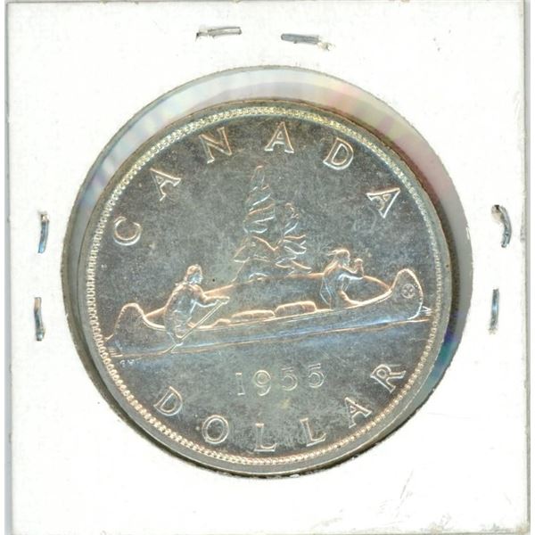 1955 Canadian silver dollar