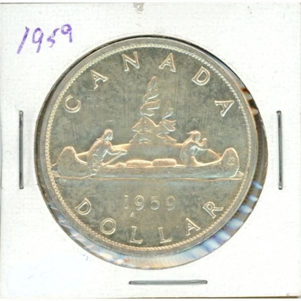 1959 Canadian silver dollar