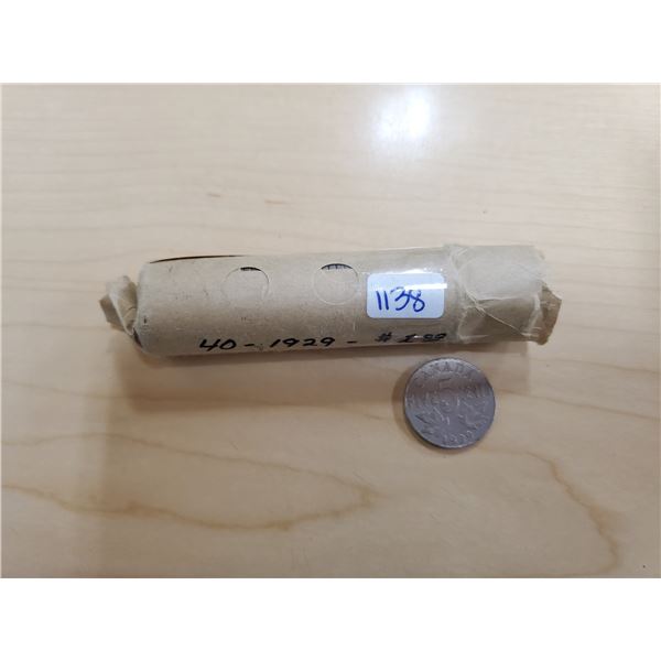 1929 5 cent roll -40 coins