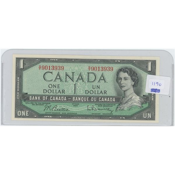 1954 Canadian $1 Bill