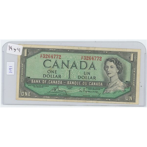 1954 Canadian $1 Bill