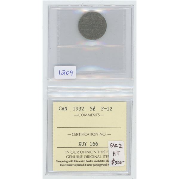 1932 Canadian Nickle F12