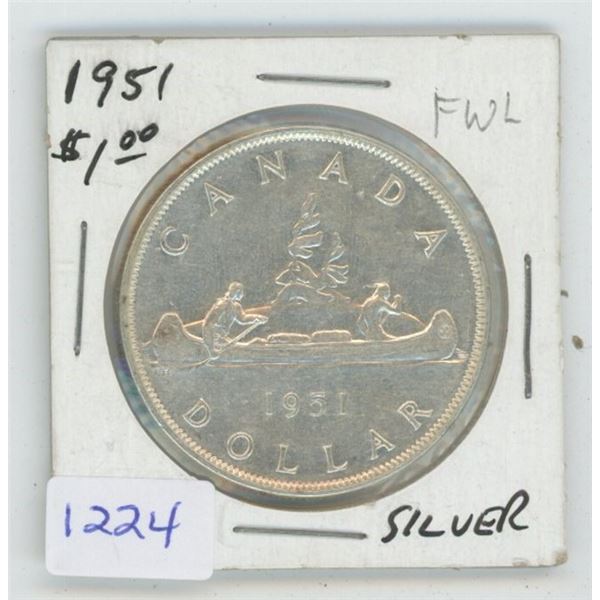 1951 Canadian $1 Coin