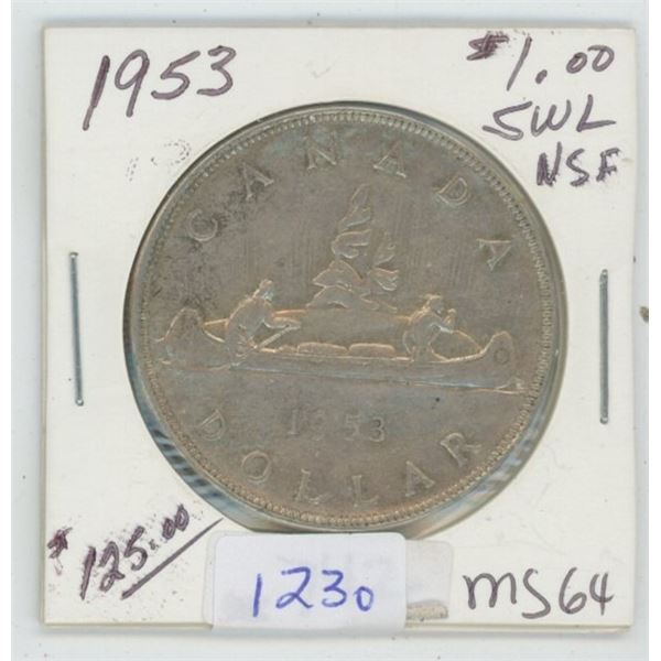1953 Canadian $1 Coin