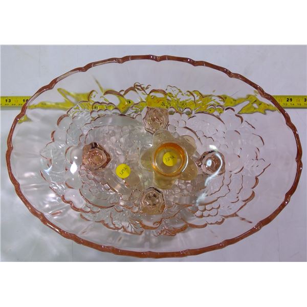 Pink Glass Decorative Dish - no chips