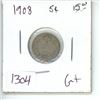 Image 1 : 1908 Canadian 5 Cent Coin