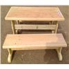 Image 6 : Children's Table 30.75"x17"x20" & 2 Benches 30.75"x10.25"x11.5"