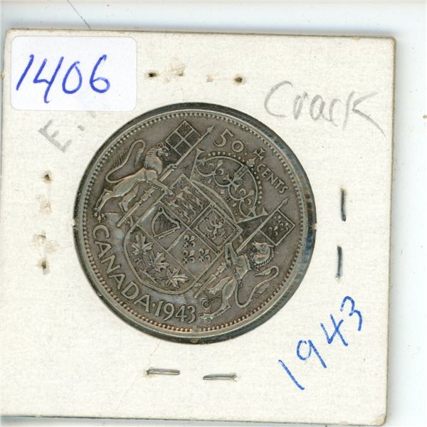 1943 Canadian Half Dollar - 50 cent Coin