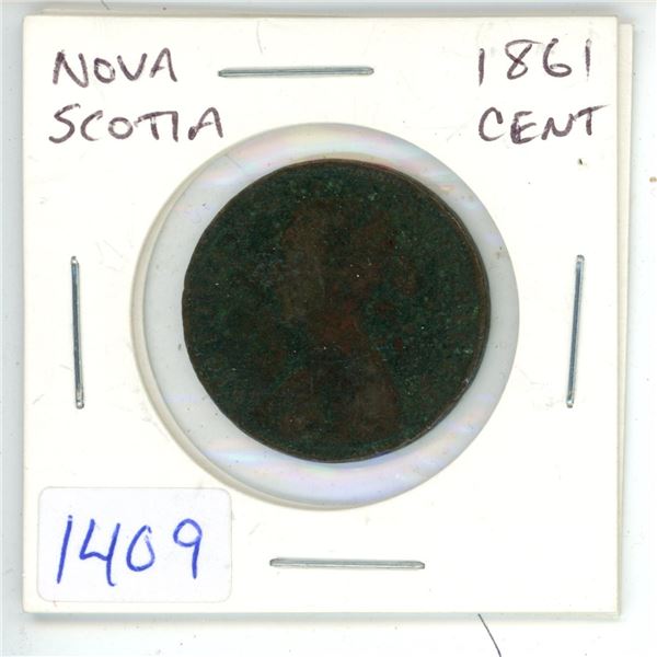 1861 Nova Scotia 1 cent Coin (Penny)