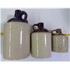 Image 3 : Set of 3 Whiskey Jugs (1 Gallon, 1/2 Gallon, 1/4 Gallon)