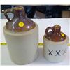 Image 2 : Set of 2 Whiskey Jugs (1/2 Gallon, 1/4 Gallon)