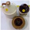 Image 4 : Set of 2 Decorative Whiskey Jugs (small) & 1 Pickle Jar Lid