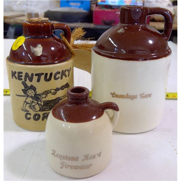 Set of 3 Decorative Whiskey Jugs (Small)