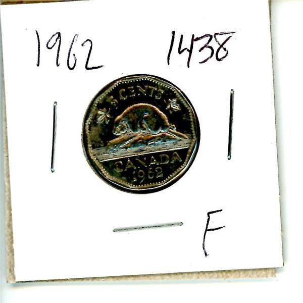 1962 Canadian 5 Cent Nickel Coin