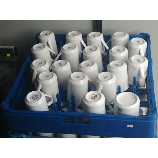 DISH WASHER RACK W/ 20 COFFEE CUPS (NO CHIPS)