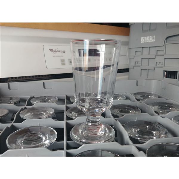 DISH WASHER RACK W/ 25 FOOTED WATER GLASSES