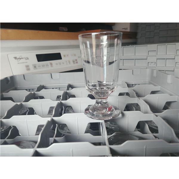 DISH WASHER RACK W/ 25 FOOTED WATER GLASSES