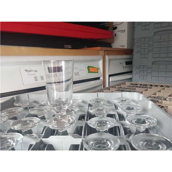 DISH WASHER RACK W/ 25 FOOTED WATER GLASSES