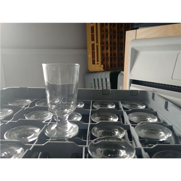 DISH WASHER RACK W/ 25 FOOTED WATER GLASSES