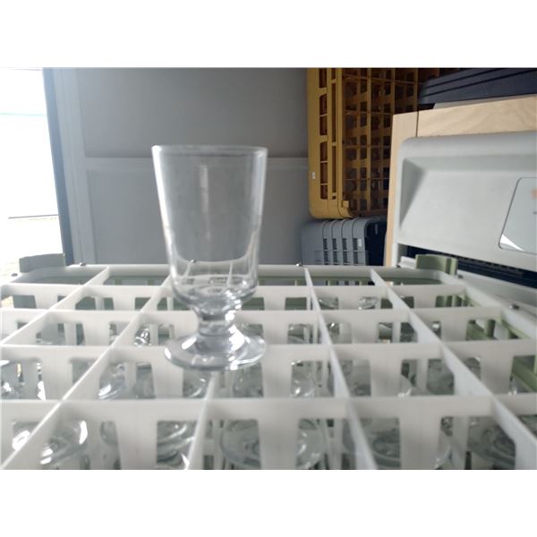 DISH WASHER RACK W/ 36 FOOTED WATER GLASSES
