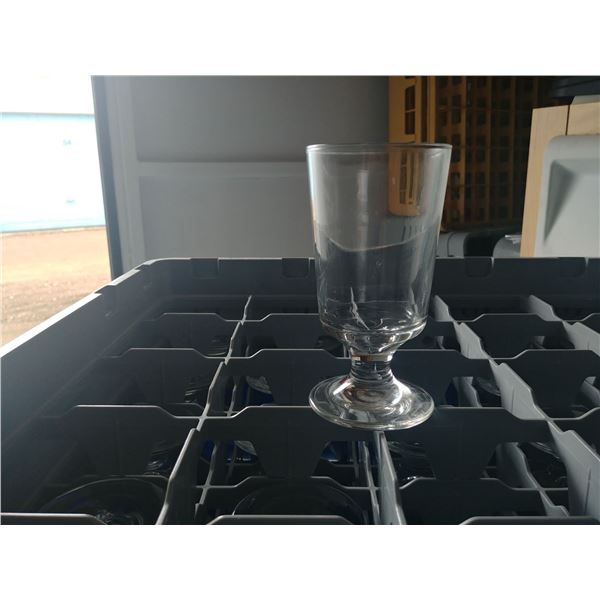 DISH WASHER RACK W/ 25 FOOTED WATER GLASSES