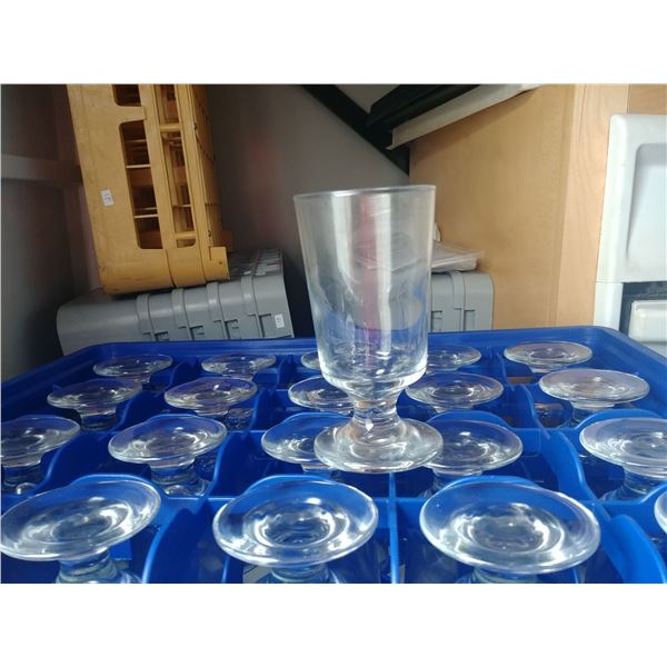 DISH WASHER RACK W/ 25 FOOTED WATER GLASSES