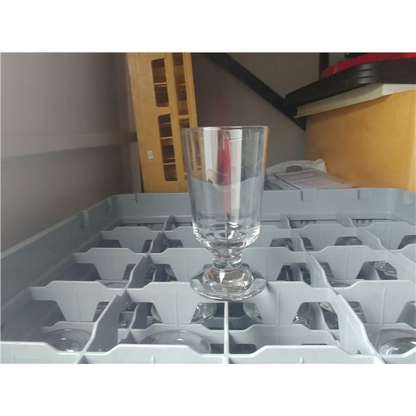 DISH WASHER RACK W/ 25 FOOTED WATER GLASSES