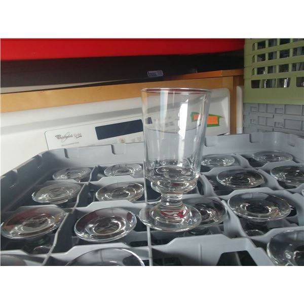 DISH WASHER RACK W/ 25 FOOTED WATER GLASSES