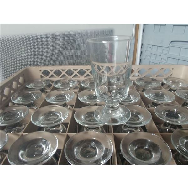 DISH WASHER RACK W/ 36 FOOTED WATER GLASSES