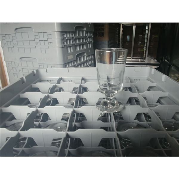 DISH WASHER RACK W/ 25 FOOTED WATER GLASSES