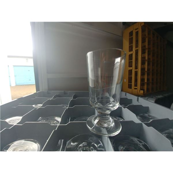 DISH WASHER RACK W/ 25 FOOTED WATER GLASSES