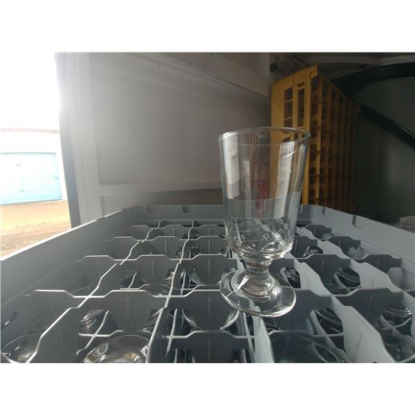 DISH WASHER RACK W/ 36 FOOTED WATER GLASSES