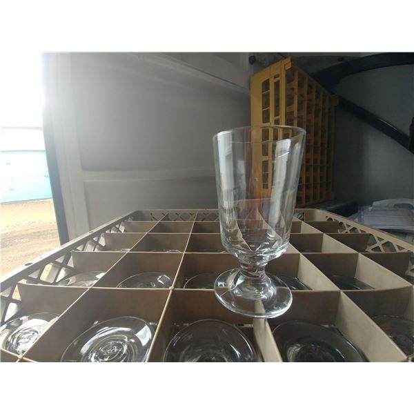 DISH WASHER RACK W/ 36 FOOTED WATER GLASSES