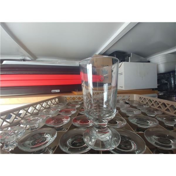 DISH WASHER RACK W/ 36 FOOTED WATER GLASSES