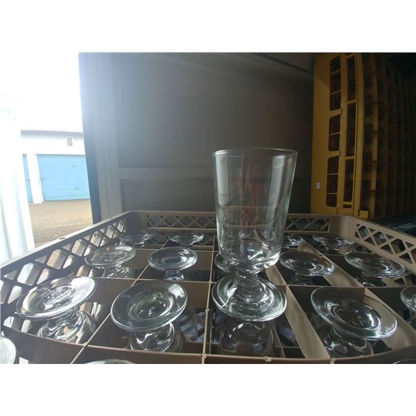 DISH WASHER RACK W/ 25 FOOTED WATER GLASSES